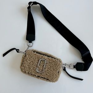New Mark Jacobs Snapshot Faux Shearling Crossbody Bag